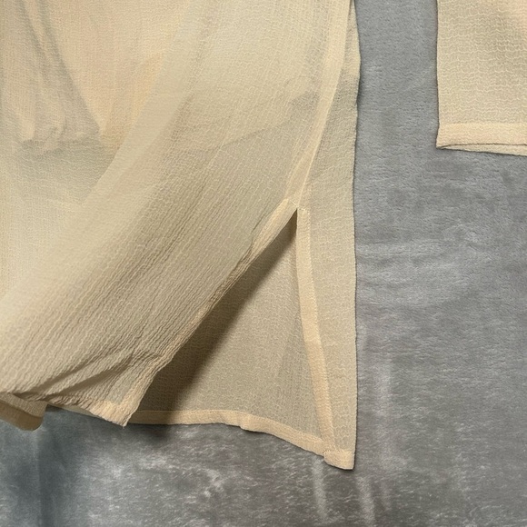 Chicos Sheer Layered Tunic Top Women’s Small 0 Beige beaded - Picture 5 of 6